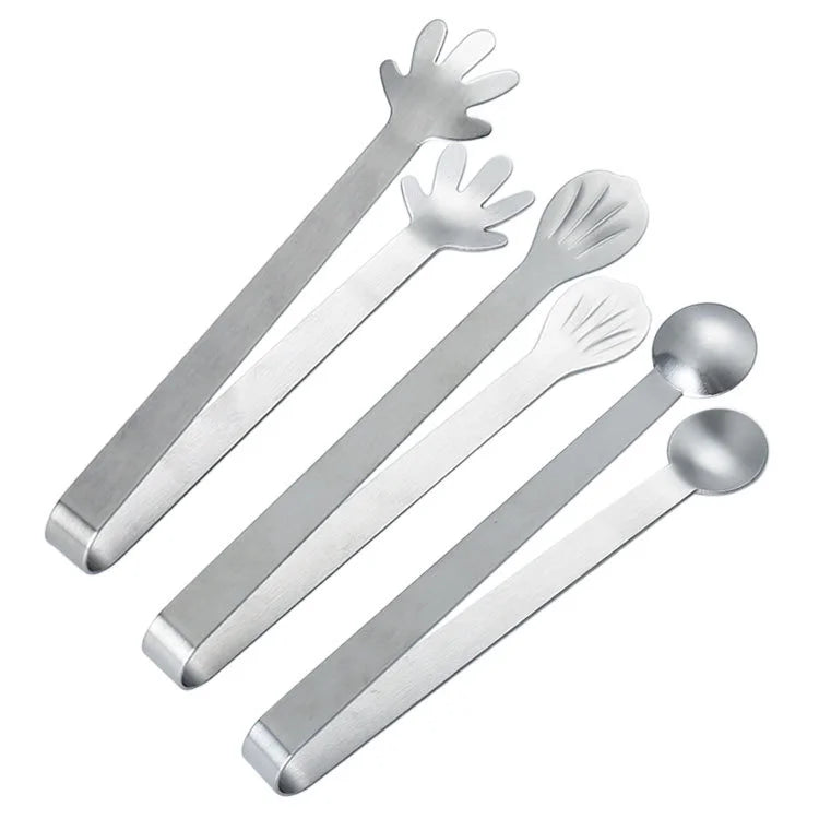 New Design Stainless Steel Ice Tongs Coffee Sugar Clip Three Styles to Choose From Mini Reusable Bar Tools