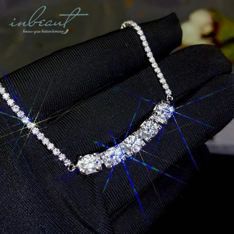 Silver 925 Original Total 5 Carat Brilliant Cut Diamond Test Past D Color Moissanite Cow Head Bracelet for Wedding Fine Jewelry