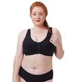 Plus Size Women's Underwear Front Closure Full Coverage Back Support Wireless Cotton Bra Adults Big Size BRAS Thin Straps Busty