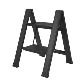 2-Step Modern Aluminum Folding Ladder Stools for Apartment Use 150kg Load Capacity