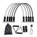 Custom 11-Pcs 150lbs Grey Portable Home Fitness Set Latex and TPE Resistance Bands with Loop and Bar for Yoga Exercise MegaBDM