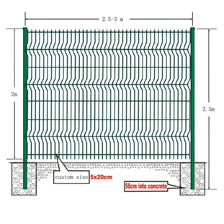 Sustainable 3d Curved Bending Fence 3d v Fold Rigid Pvc Slat Privacy Garden Fence