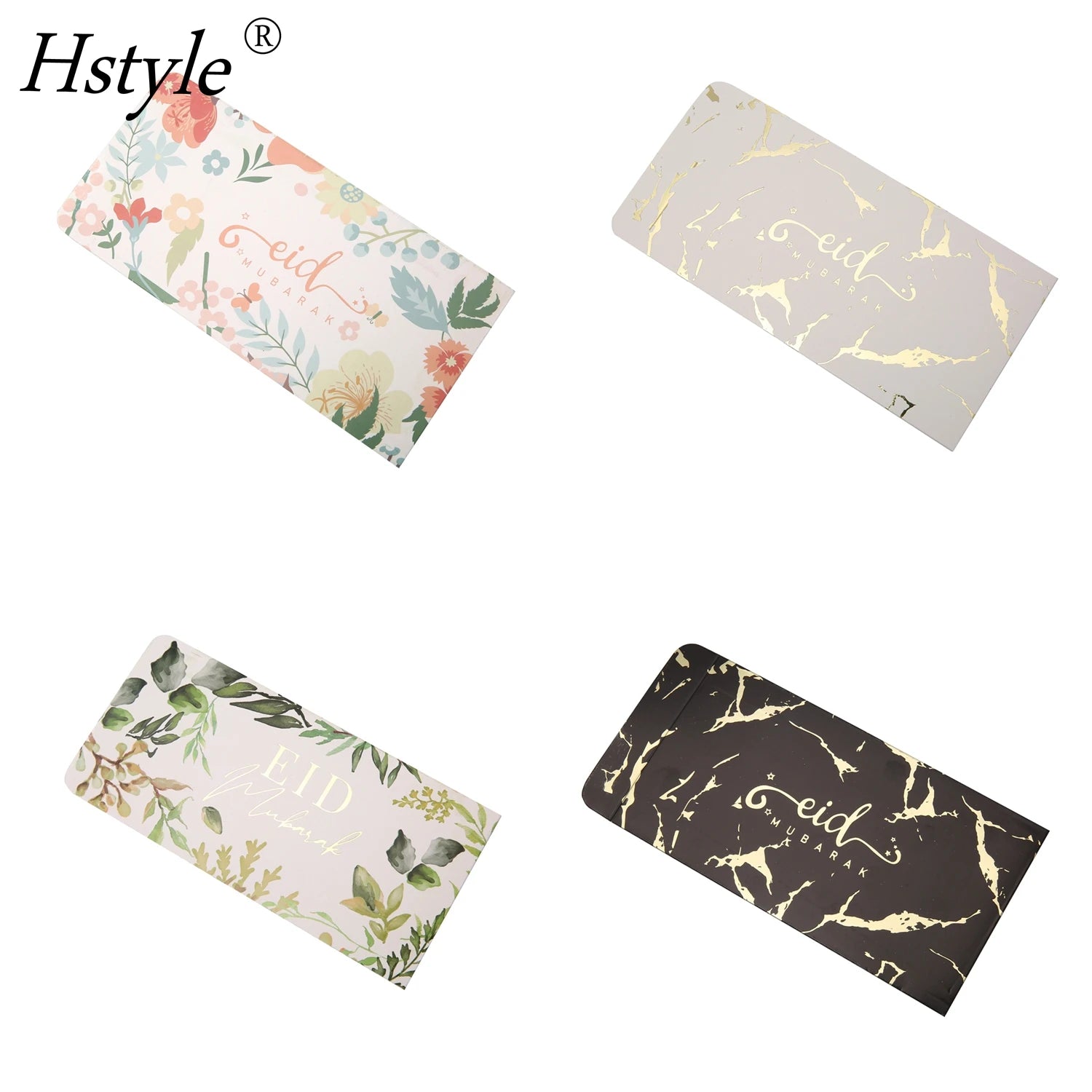 Islamic Muslim Gift Envelope Gold Stamping Foil Marble Floral Eid Mubarak Paper Money Envelope SD1364