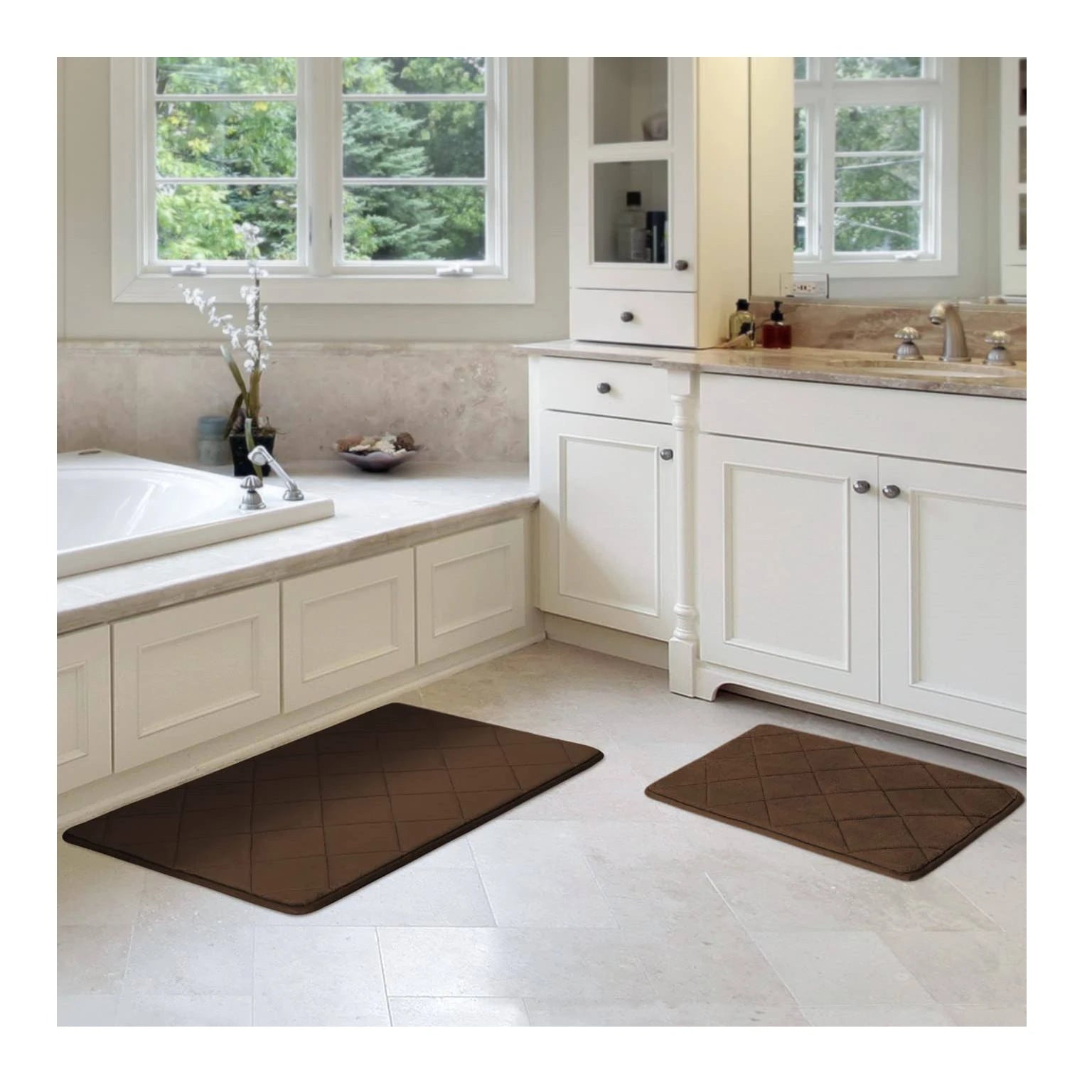 Bath Mat Set 2 Pieces Bath Rug Sets Toilet Floor Anti-Slip Bathroom Mat