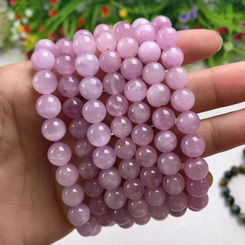 8mm New Design Purple Kunzite Bracelet Stone Beads  Crystal Bead for Women