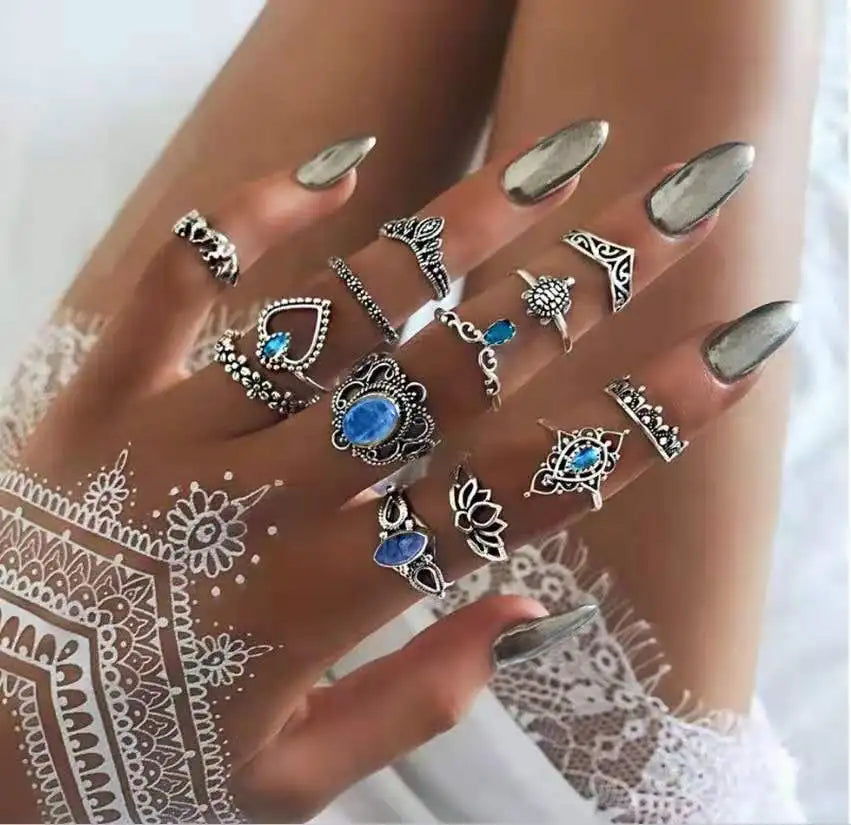 2021 Hot Selling Fashion Adjustable Ladies Gold Plated Rings Sets Moissanite Rings and Colorful Rings
