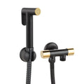 Modern Black Gold Bidet Shattaf Set Wall Mounted Brass Toilet Cleaning Bidet Sprayer