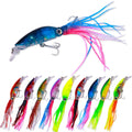 Wholesale JIZ002 10cm 16.6g Saltwater Octopus Squid Skirts Jig Fishing Lures with Treble Hook for Tuna