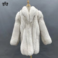 Janefur Custom Ladies Fur Jacket Winter Luxury Full Pelt Natural Thick 100% Real Fox Women Long Fur Coats