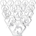 Acrylic Mirror Gold and Silver Hexagonal Restaurant Decoration Table Number One to Forty Seat Plate Wedding Table Place Card