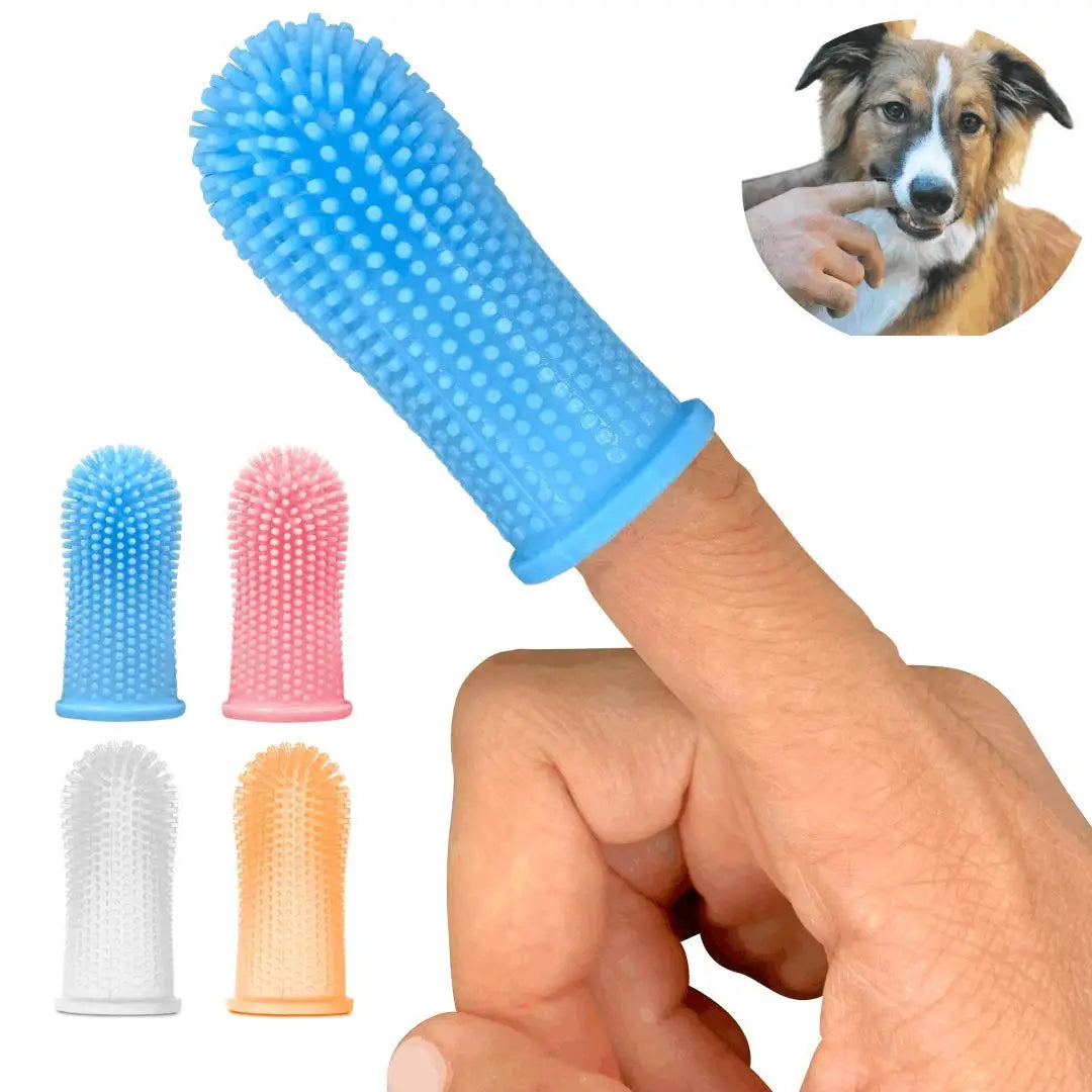 COAT PAR473 Durable Super Soft Finger Dog Silicone Pet Toothbrush Convenient Teeth Cleaning and Care