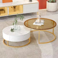 2025sofa c Shaped Folding Small Tea Nordic Round Stone Modern Coffee Tables for Living Room Apartment Bed Side Table Wood Home MegaBDM