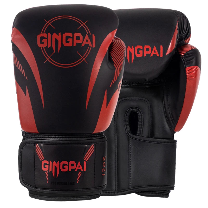 GINGPAI Best Quality Professional Leather Muay Boxing Gloves Waterproof Hand Grips Free Training for All Sexes Flagship Martial