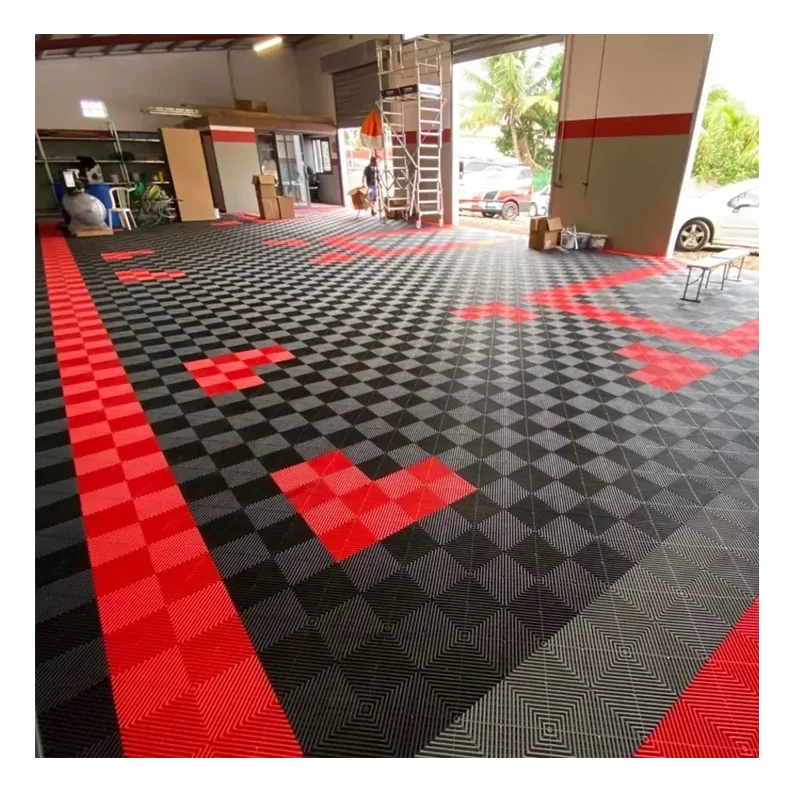 DIY PVC Garage Flooring Tiles Non-Slip Pool Drain Bulk Outdoor/Indoor Use CE Certified Impact Resistance 5+ Year Warranty