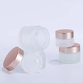 Recycled Glass Cosmetic Makeup Jar Pot Empty 10g 30g 50g Matte Rose Gold Skin Care Cosmetic Containers for Body Butter Packaging