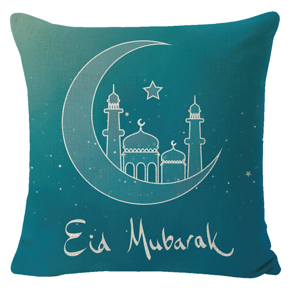 Ramadan Islamic Design Throw Pillow Case Koran Cushion Cover 100% Polyester Eco-Friendly for Home Hotel Decor-Eid Al Adha