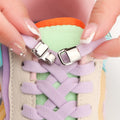 2024New Lazy Shoe Lace Metal Buckle Flat Elastic No Tie Shoelaces Sneaker Flat Shoelace Easy Lock Shoe String