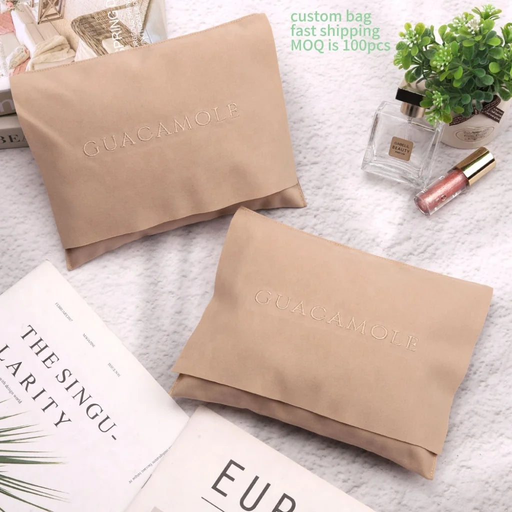 Luxury Velvet Fabric Envelope Pouch for Wallet Handbag Custom Logo Envelope Packaging Velvet Gift Jewelry Bag