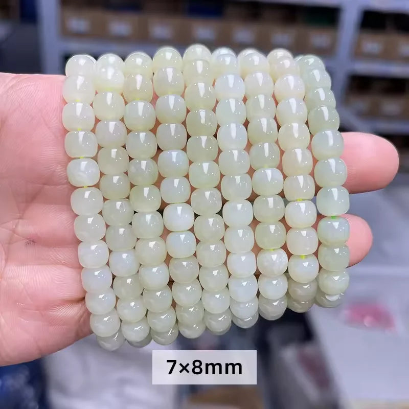 Vintage Natural Hetian Jade Bracelet for Women Men Classic Fengshui Style for Wealth Prosperity Attracts Good Luck for Weddings