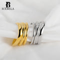 ICEBELA Jewelry Custom Adjustable Rings Irregular 18k Gold Plated 925 Sterling Silver Girls Design Layering Rings for Women