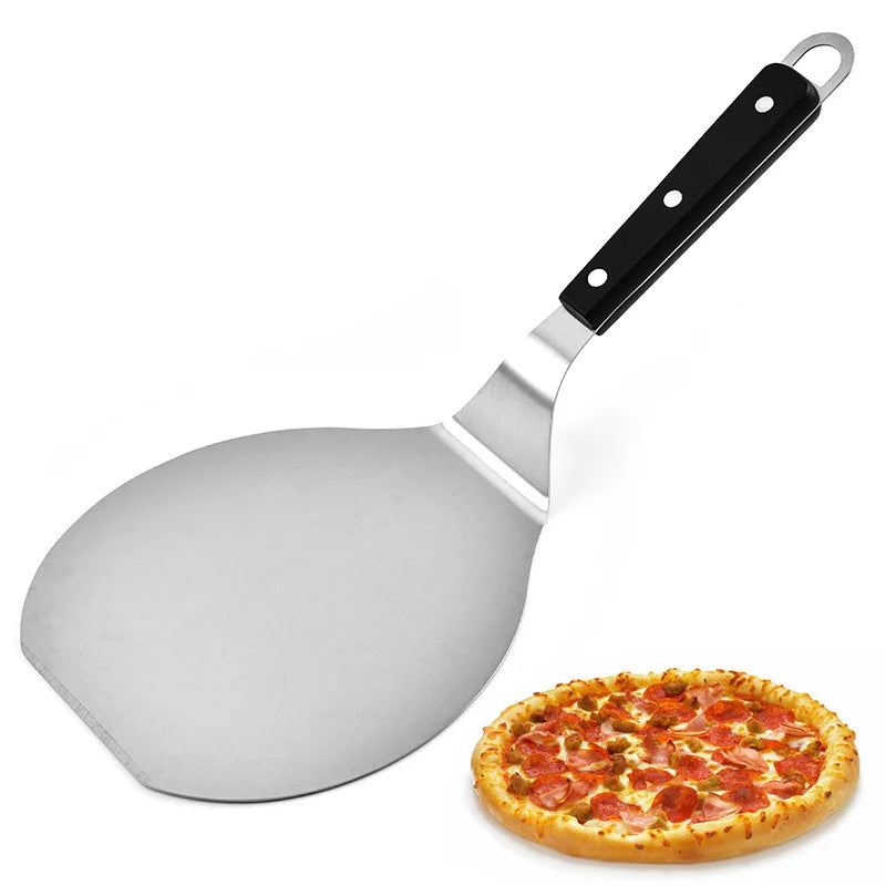 10 Inch Stainless Steel Pizza Peel Plastic Handle Large Round Scoop Baking Tool for Cake and Pizza Transfer
