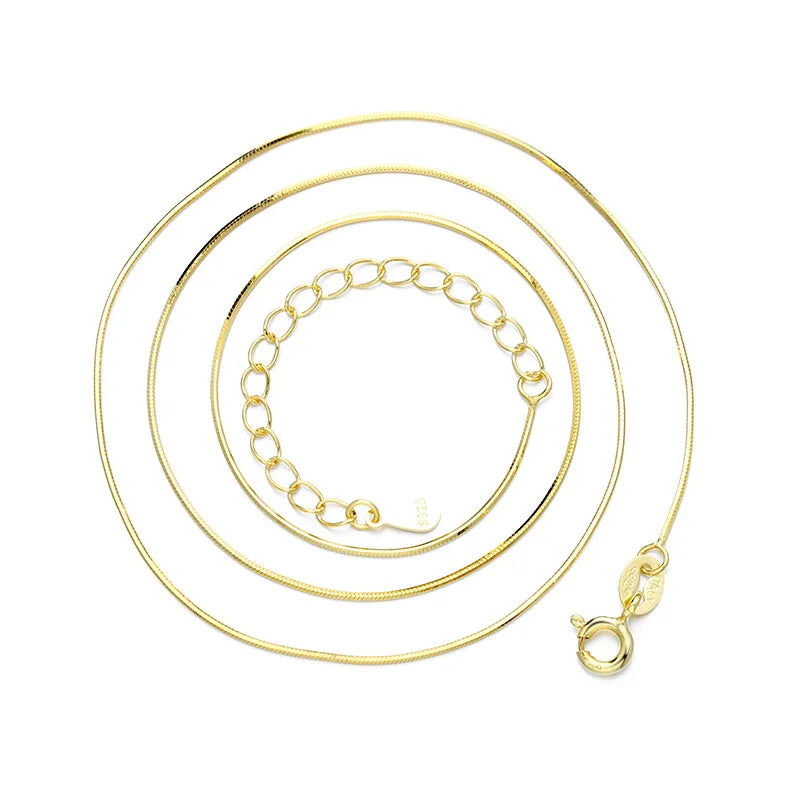 Snake Chain 925 Sterling Silver Chains 40+5cm Length Wholesale Silver Chains Necklace