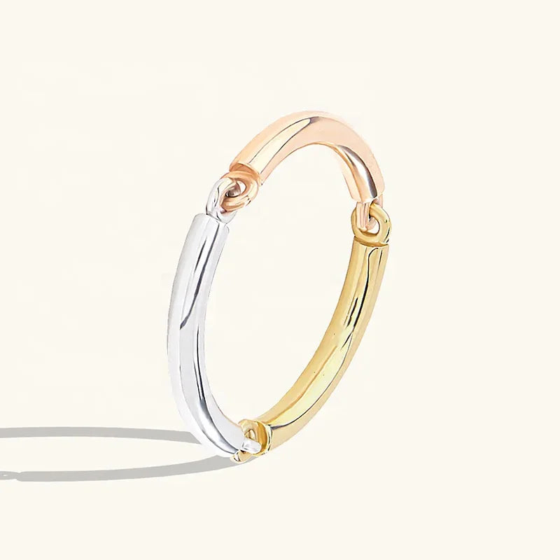 LOZRUNVE Fashion Minimalist Trending Colorful Metal Finger Ring Jewelry Sterling Silver 925