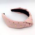 High Quality Girls Korean Pink Fabric Heart-Shaped Rhinestone Pearl Glitter Sequins Hair Accessories