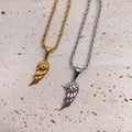 Best Friend Women Necklace Messia Popular Design 18k Gold Plated Stainless Steel Angel Wing Pendant Wedding Occasion Rope Chain