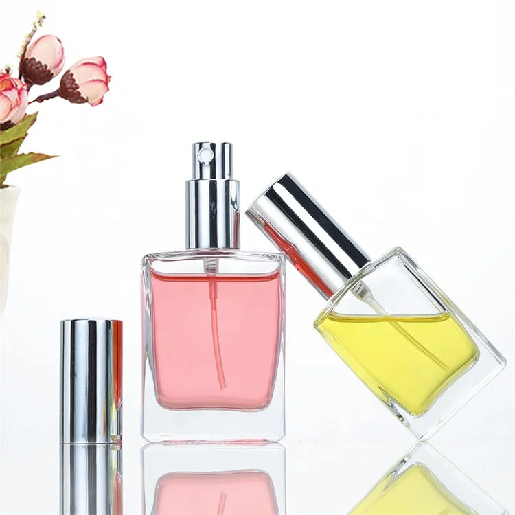 10ml 15ml 20ml square Empty Luxury Perfume Bottle with Black Sliver Gold Alumite Plastic Cap