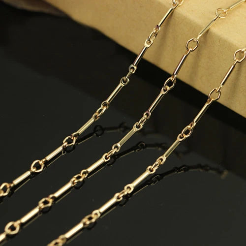 Real 14K Gold Filled Chain Bar Chain Gold Jewelry Making Chain