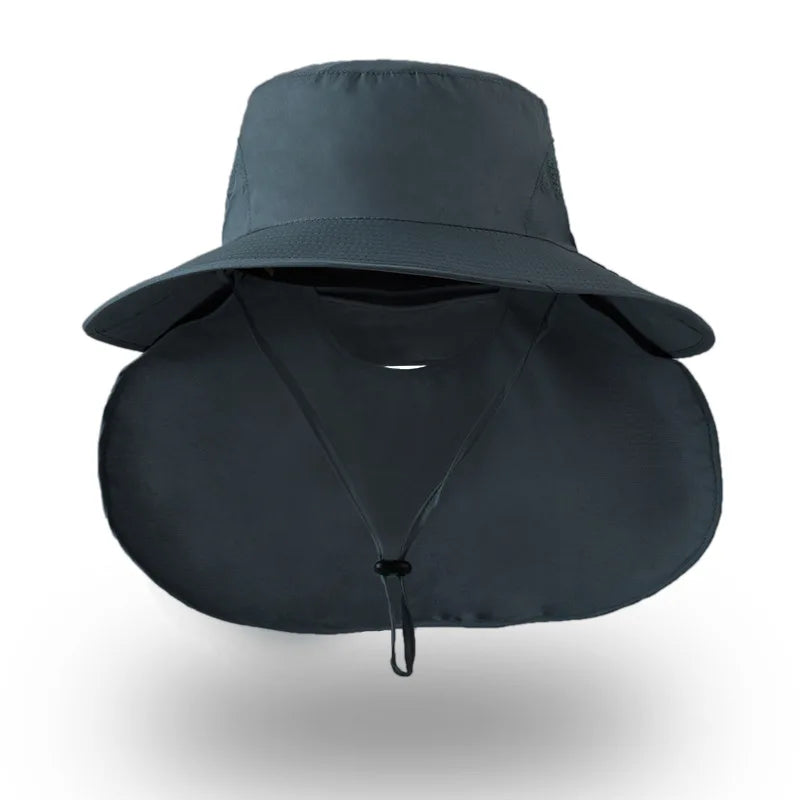 Wholesale Summer Outdoor Removable Neck Flap Cover Fishing Bucket Sun Hat for Camping Fishing Hiking Jungle