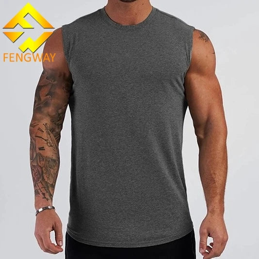 Customizable Men's Gym Sport Tank Tops Quick Dry 100% Polyester Blank Printing Logo Sublimation Vintage Breathable Sleeveless