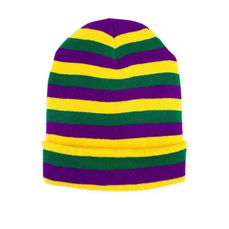 Factory Wholesale Custom Warm Winter Knit Striped Sports HatJacquard Beanie Hat With Pom Pom Custom Winter Hat