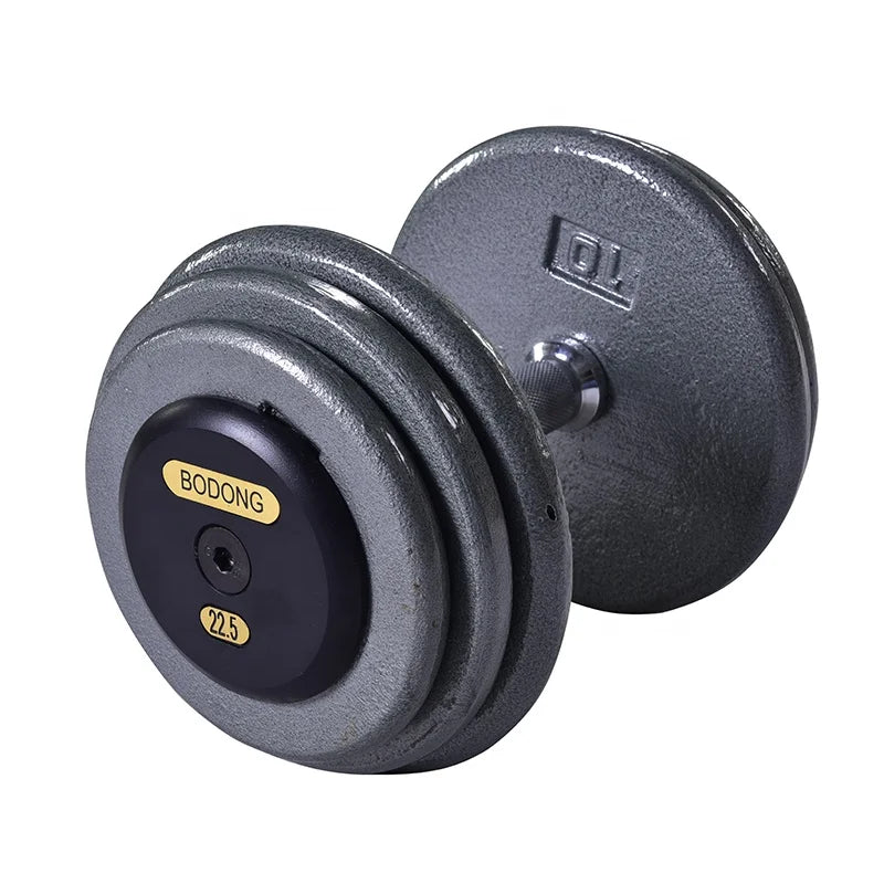 Gym Equipment Custom logo Cast Iron Weight Dumbbell Set Baking Grip Round Head Fixed Dumbbell Set Dumbbells
