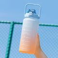 2L Motivational Time Marker Gourde Pour Enfant Thumbler With Flip Top Leak Proof  Big Plastic Water Bottle with Straw