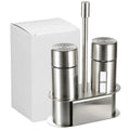 Kitchen Custom Durable Seasoning Spice Bottle Organizer Metal 304 Stainless Steel Salt and Pepper Shakers Dispenser Set