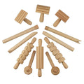 12 Pcs/set Factory Wooden Children DIY Slime Plastic Clay High Grade Wood Plasticine Slime Dough Tool Set Toys for Kids