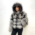 Factory Wholesale 2023 New High Quality Casual Winter Breathable Eco-Friendly Short Fur Coat Women Natural Color Real Silver Fox