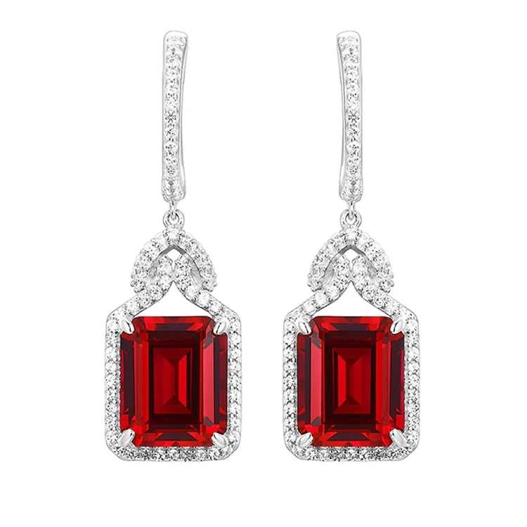 Sapphire Gemstones Pendant Earrings Handmade Earrings Jewelry Emerald Lab Created Diamond Drop  Earrings Hot Sale Women