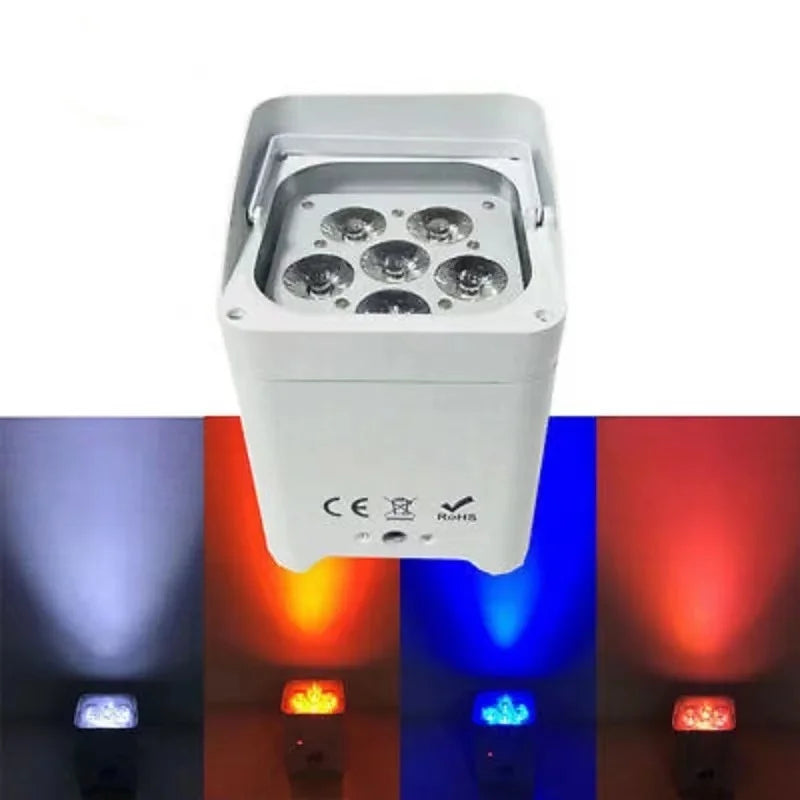 Wedding Uplight 6x18w RGBWA+UV 6 in 1 Led Par Light Wireless Battery & Remote Control Par Light