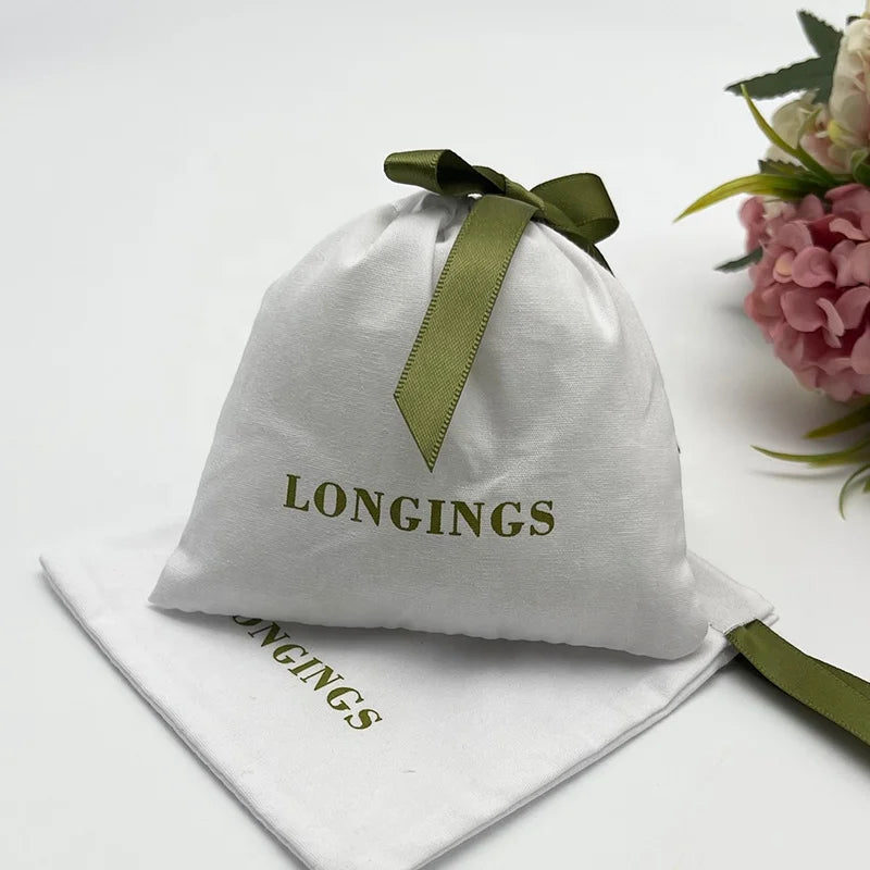 Custom Small Cotton Canvas Cosmetic Drawstring Bag Skin Care Products Cotton Pouch