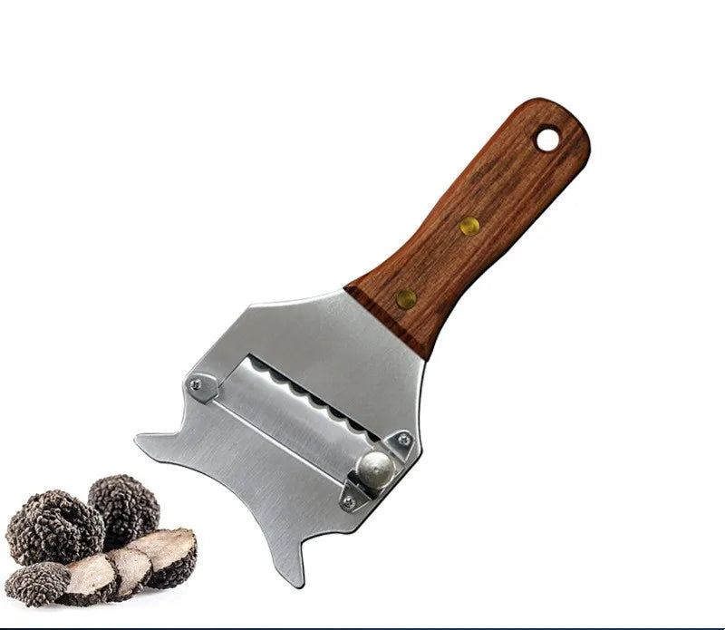 Kitchen Gadgets Adjustable Stainless Steel Chocolate Cheese Slicer Multifunctional Truffle Shaver Slicer With Wood Handle