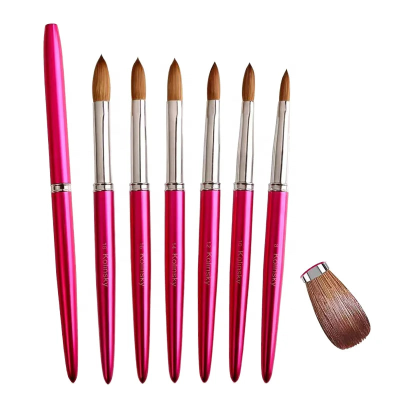 Kolinsky Nail Brush for Manicure Gel Brush for Nails Art Pens 3D Acrylic Liquid Powder Carving Gel Brush Liner Drawing Pen