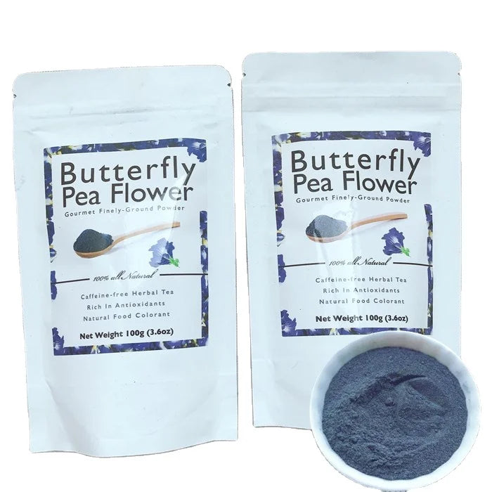 Customized Packaged Natural Blue Butterfly Pea Flower Powder Single Spice Herb