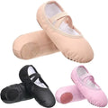 Soft Leather Ballet Shoes Ballerina Practice Slippers Flats for Toddler Kids Dancing