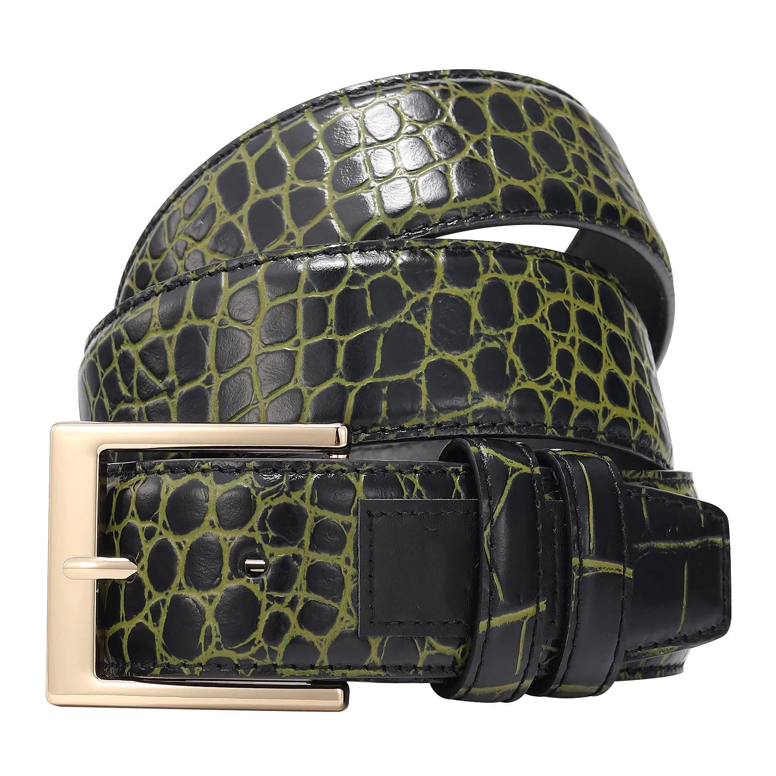 Custom Logo Crocodile Pattern Leather Belt Luxury Pin Buckle Genuine Leather Belt for Men