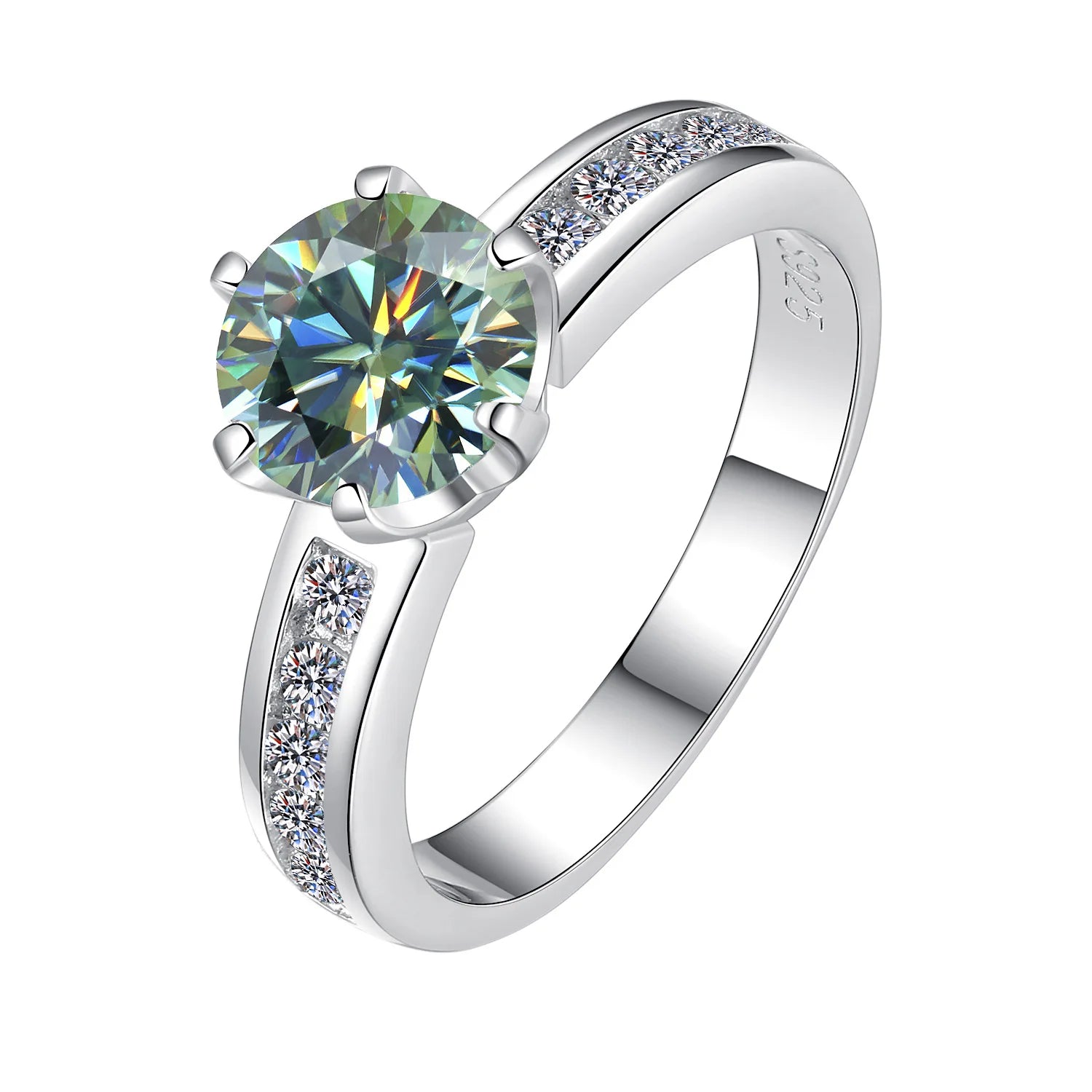 Women's 1ct VVS GRA Solitaire Moissanite Engagement Ring 925 Sterling Silver Wedding Promise Jewelry Gift