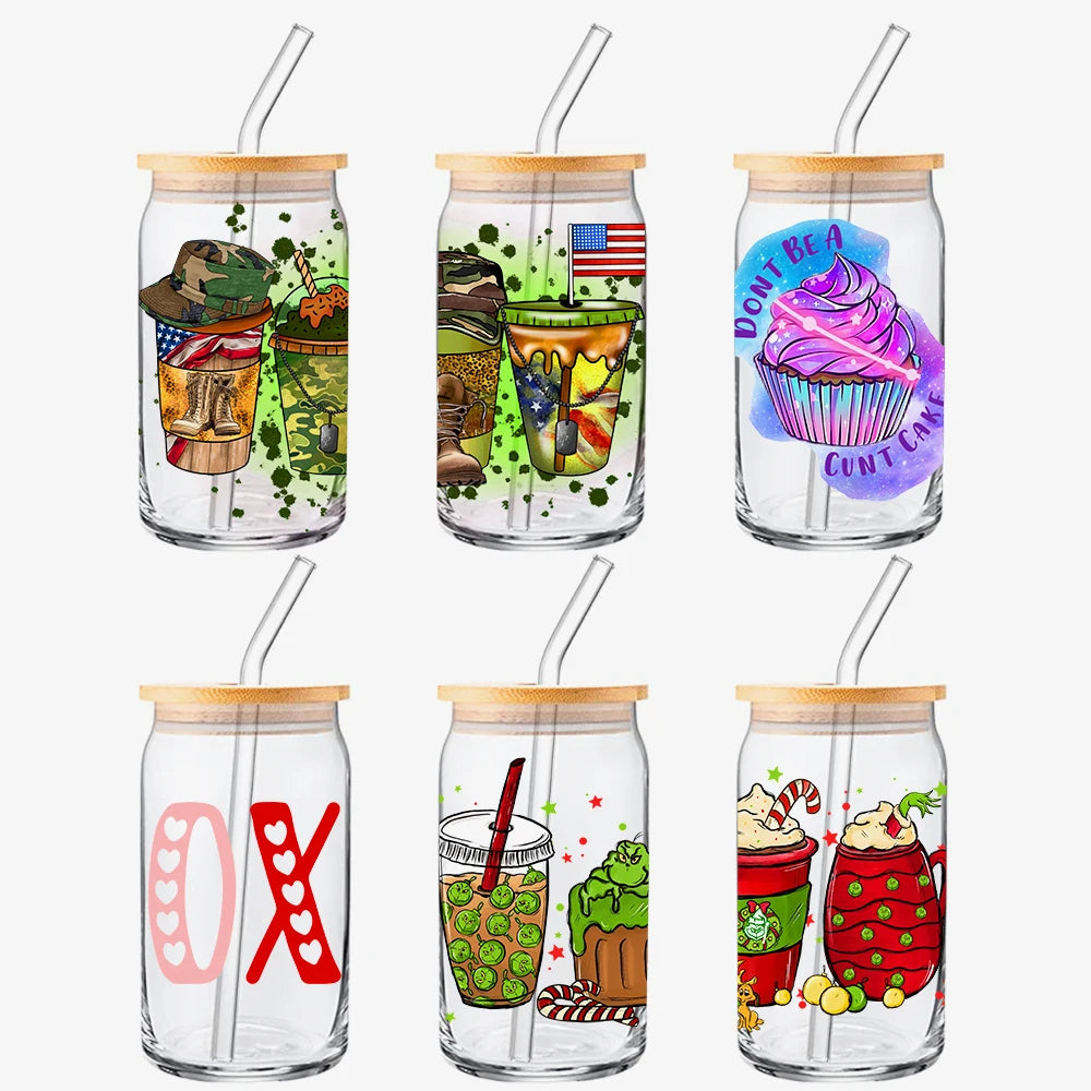 Yunshang Wholesale Ready to Transfer Custom 3D UV DTF Cup Wrap Transfers Waterproof UV DTF Sticker for Cups Tumblers