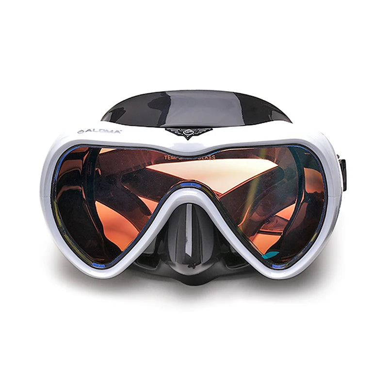 Aloma Single Lens Silicone Mask Tempered Glass Snorkeling Diving Mask Split Head Strap Customizable Scuba Goggles Plastic Logo